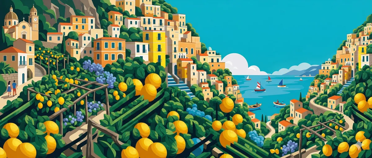 Lemon groves on the Amalfi Coast, Italy
